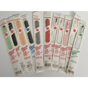 Lot of 11 Coats & Clark Zippers  Various Colors‎ & Styles